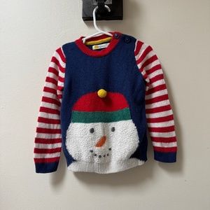 Sweet Snowman Sweater with Pom Detail